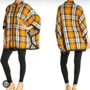 Jones New York Signature Yellow and Black Plaid Knit Top